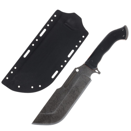 Work Tuff Gear Ares-C SK85 Hand Rub APO Black Textured G-10 (Orange Liner) Black Kydex Sheath SK85-HRAPOBTG10B