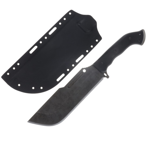 Work Tuff Gear Ares-NC SK85 Hand Rub APO Black Smooth Textured G-10 Grip Black Kydex Sheath SK85-HRAPOBSTG10GB