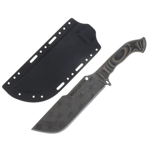 Work Tuff Gear Ares-NC SK85 Hand Rub APO Jungle Camo Textured Grip Black Kydex Sheath SK85-HRAPOJCTGB