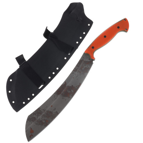 Work Tuff Gear Boreno K329 Copper Washed Hunter Orange Textured G-10 Grip (ODG With White Liner) Black Kydex Sheath K3292-CWHOTG10GB