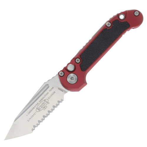 Microtech LUDT GEN III OTS Auto T/E Stonewash Full Serrate Merlot AUMT113612MR