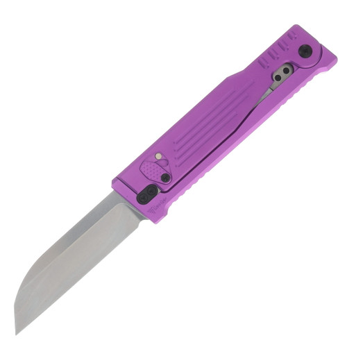 Reate EXO Performance 2 Bld. Gravity Knife SW/Satin Serrated Nitro V - Stripe Pattern Purple REEXOP-5