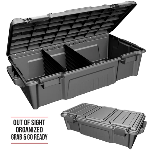 MTM Crew Cab Truck Underseat Storage Gear Crate Organizer | Black