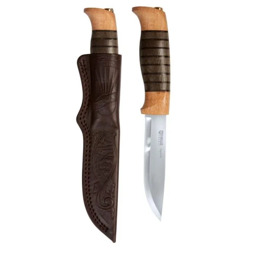 Helle Sigmund Fixed Blade Beech Leather and Dark Oak Handle W/Sheath HF77