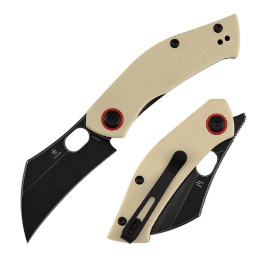 Tenable Knives Osprey Folder Ivory White G-10 Handle Blackwash Nitro V Blade B2087A2