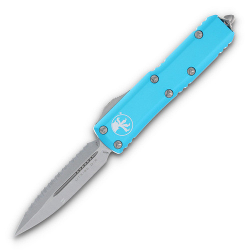 Microtech UTX-85 Out-the-Front Automatic Knife (D/E Stonewash F/S | Turquoise)