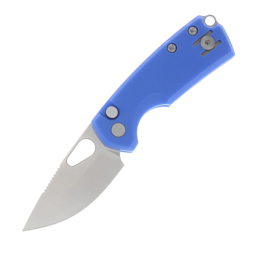 GiantMouse Tipsy Button Lock Folding Knife Satin N690/Blue G-10 TIPSY-BLUE-G10