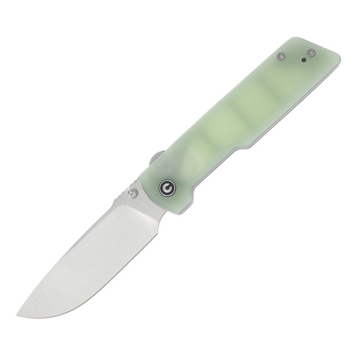 CIVIVI Zygon Top Crossbar Lock Folding Knife Satin Nitro V/Blue Glow in the Dark Natural G-10 C25035-1