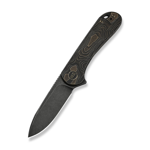 We Knife Elementum Framelock Folding Knife Black Stonewash Magnacut/Bronze and Black Titanium WE18062XA-3