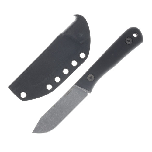 Very Good Knife Co Pocket Doc Fixed Blade Double Black Canvas Micarta - SW Nitro V VGKCPDDBCM