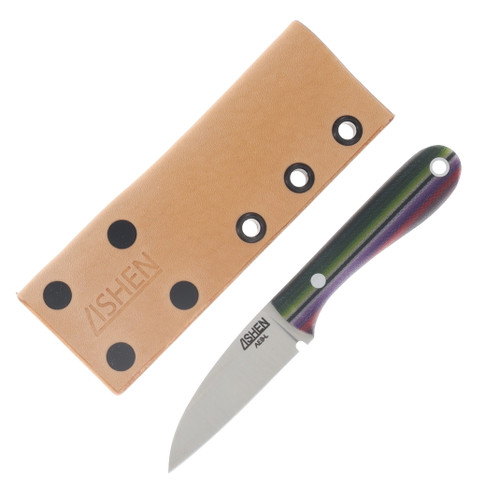 Lishen Knives Little Holston Sheepsfoot Fixed Blade Electric Mexican Blanket G-Carta Aluminum Pins LKLHSFELECMEXGALP