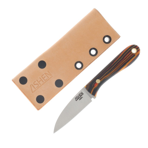 Lishen Knives Little Holston Sheepsfoot Fixed Blade Lavaflow G-Carta Brass Pins LKLHSFLAVAGBP