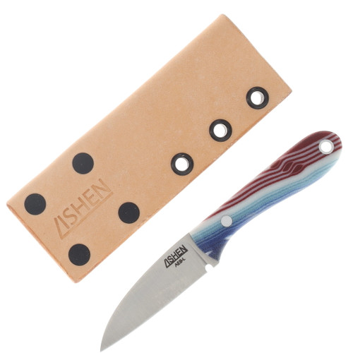Lishen Knives Little Holston Sheepsfoot Fixed Blade Americana Trout G-carta Aluminum Pins LKLHSFAMTRTGALP