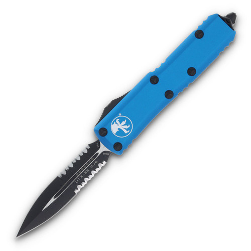 Microtech UTX-85 Out-The-Front Automatic Knife (D/E Black P/S | Blue)