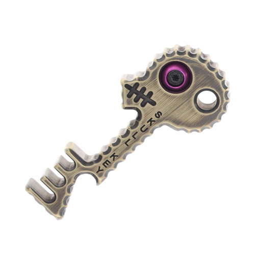 Copper Shed V6 Skull Key Bottle Opener 1/2-In (Darkened Brass, Purple)