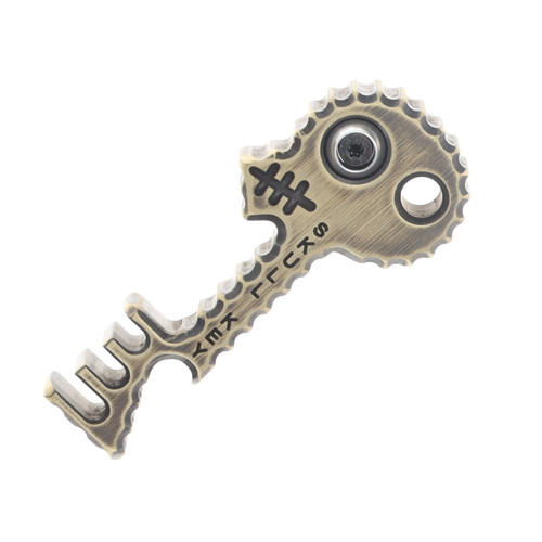 Copper Shed V6 Skull Key Bottle Opener 1/2-In (Darkened Brass, Silver)