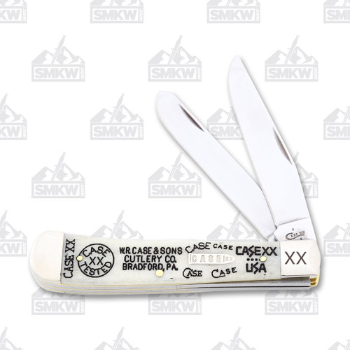 Case XX Tang Stamp Smooth Natural Bone Trapper Folding Knife CA06740TSB