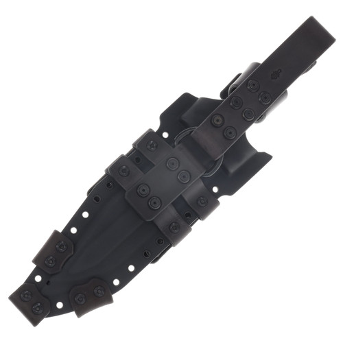 Miller Bros M-22 Fixed Blade Tooth Spine Etched Edge Black Handle Black Sheath M-22EEBKSBKH