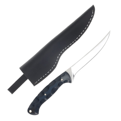 Herron Knives Fixed Blade Fillet Knife L6 Carbon Steel/Black G-10 Micarta HK12