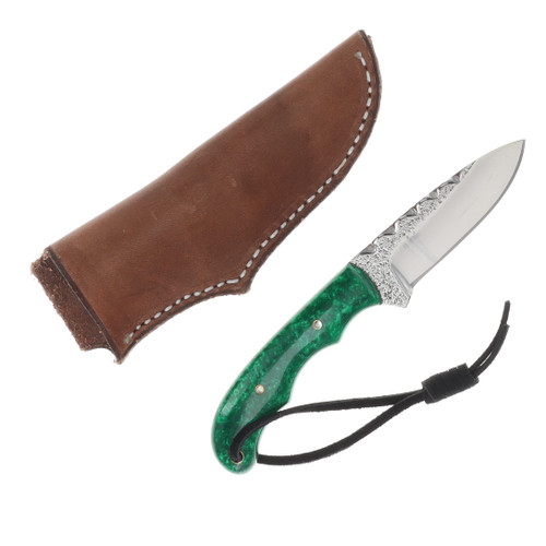 Herron Knives Fixed Blade Skinner L6 Carbon Steel/Green Mica Pearl HK33