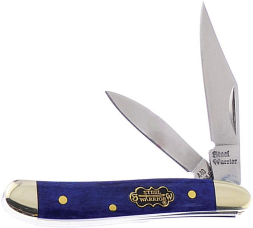 Frost Steel Warrior Little Peanut Midnight Blue Bone Folding Knife FRSW107MNB