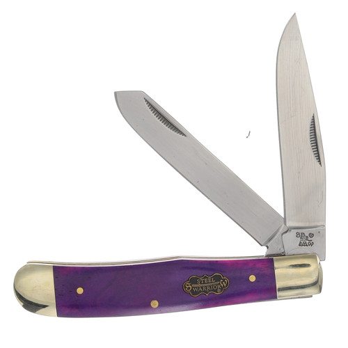 Frost Steel Warrior Trapper Purple Smooth Bone Folding Knife FRSW108PRSB