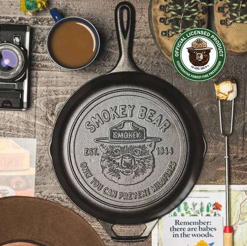 Lodge Cast Iron 10.25" Smokey Bear Skillet L8SKSMKY