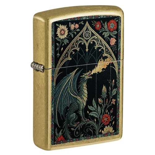 Zippo Fire Breathing Dragon Street Brass Lighter ZP47259