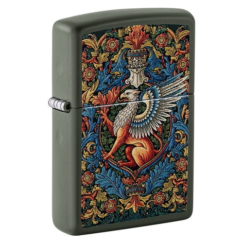 Zippo Mythical Medieval Griffin Green Matte Lighter ZP47261