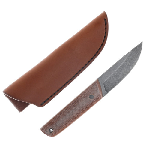 Red Crow PRO Series Puuko ProCut Carbon Steel/Natural Canvas Micarta RCPROPN