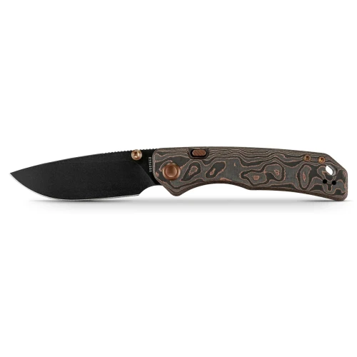 Vosteed Marten 330 Top Liner Lock Folder Copper Carbon Fiber Handle Black SW 154CM Blade