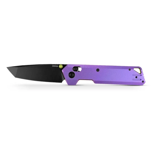 Vosteed Parallel Crossbar Lock Folder Purple TI Handle Black SW 154CM Blade