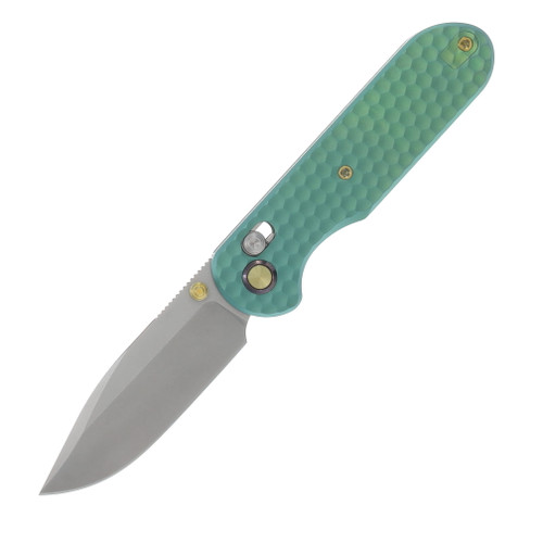 GEO Knife Ethereal Cutter Folding Knife SW M390 Blade SW Green Titanium Handle GEO2402H
