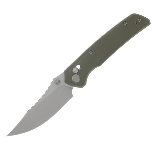 GEO Knife Cirex Fabian Hobbelen Folder Stonewash M390 Blade Green G10 Handle GEO2601D