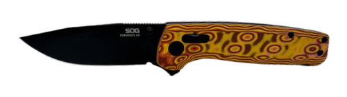 SOG Knives Terminus XR Yellow Red Vortex Pattern Black Titanium Nitride Cyro D2 SOG-TM1054-CP