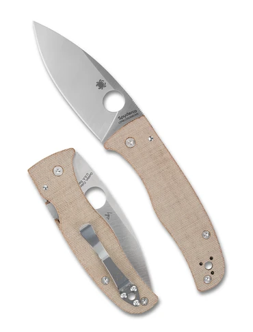 Spyderco Bodacious Brown Canvas Micarta CPM CRU-WEAR Folding Knife SPC263MPCW