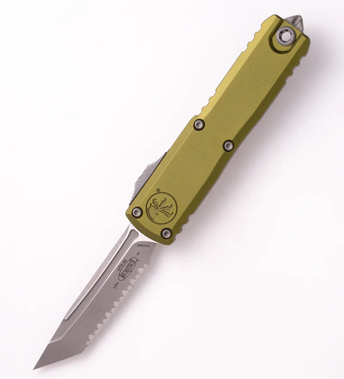 Microtech UTX-85 OTF Automatic Knife Serrated Apocalyptic T/E Olive Drab Green