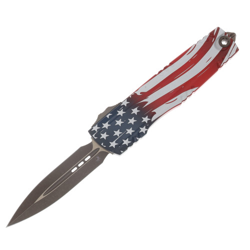 Microtech Luminary ZBP Signature Series OTF Automatic 250th Anniversary July 4th Bronze Apocalyptic S/E AUMT127013APS4J250X