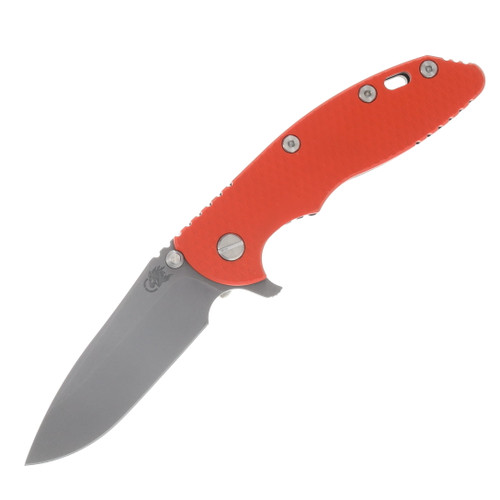 Hinderer XM-18 3.5 Spearpoint Tri-Way Folder Orange G-10 Battle Black - Working Finish KXM35SPETWBBKWFOR