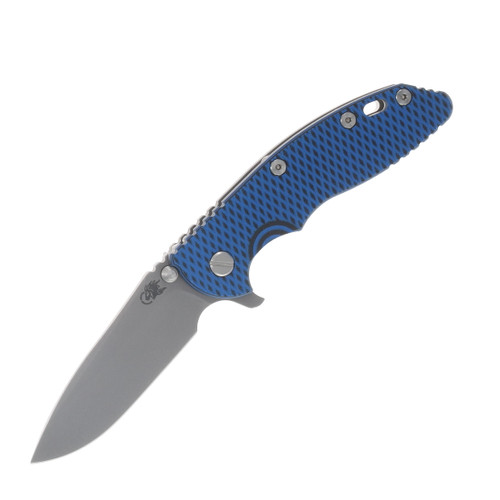 Hinderer XM-18 3.5 Spearpoint Tri-Way Folder Working Finish Blue/Black G10 Handle KXM35SPETWWFBLBK