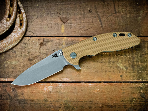 Hinderer XM-18 3.5 Spearpoint Tri-Way Folder Working Finish Coyote G10 Handle KXM35SPETWWFCOY