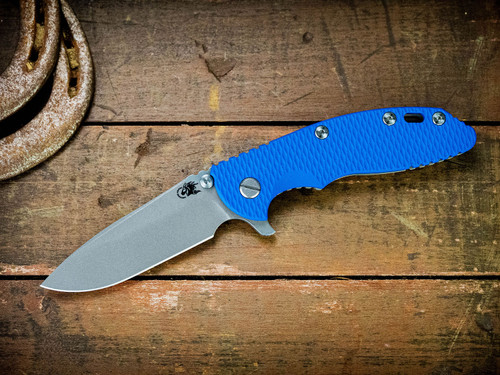 Hinderer XM-18 3.5 Spearpoint Tri-Way Folder Working Finish Blue G10 Handle KXM35SPETWWFBL