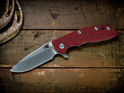 Hinderer XM-18 3.5 Spearpoint Tri-Way Folder Red G-10 SW DLC Frame SW Blade