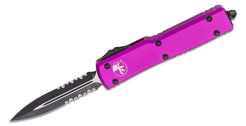 Microtech UTX-70 Out-The-Front Automatic Knife (D/E Stonewash P/S | Violet)