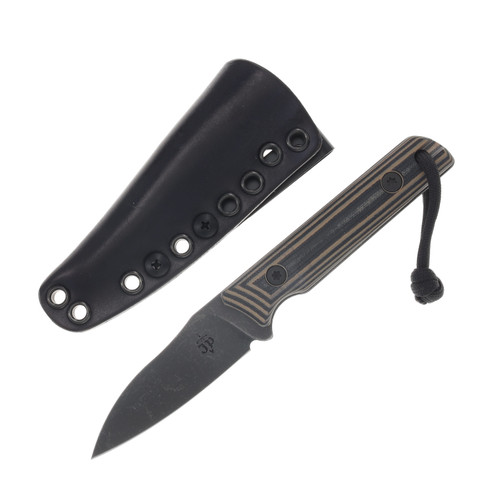 JP Bladesmithing WharnFang, XL Aeb-L Steel, Black and Tan G10 Scales JPBWFXLBTG10