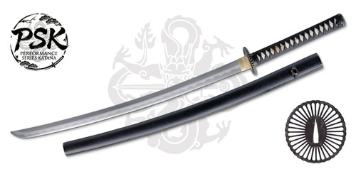 CAS Hanwei PSK Plus XL Katana 41" Overall 1566 High-Carbon Steel Blade with Natural Handle and Saya SH6001X2