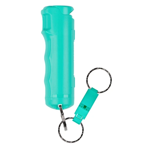 SABRE Two-in-One Pepper Gel with Quick-Release Whistle Keychain Mint