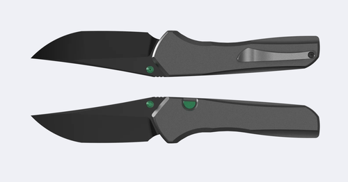 Kizer Astur ZeroS Button Lock Folding Knife Matte DLC Ultra Magnacut Clip Point/Dark Gray Aluminum K3818ZBD3