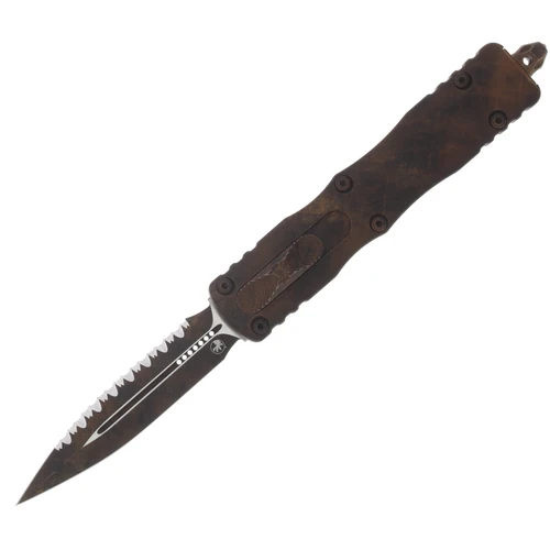 Microtech Dirac Delta OTF Auto D/E Full Serrate Plague Outbreak Signature Series AUMT2273PLOBS