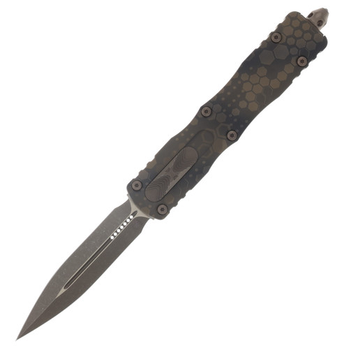 Microtech Dirac Delta OTF Auto Marfione Signature Series Badlands Hex Camo Bronzed Apocalyptic Standard AUMT22713APBNHXCS